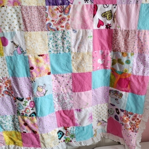 Handmade quilt for child 46" L X 41" W - Picture 7 of 8